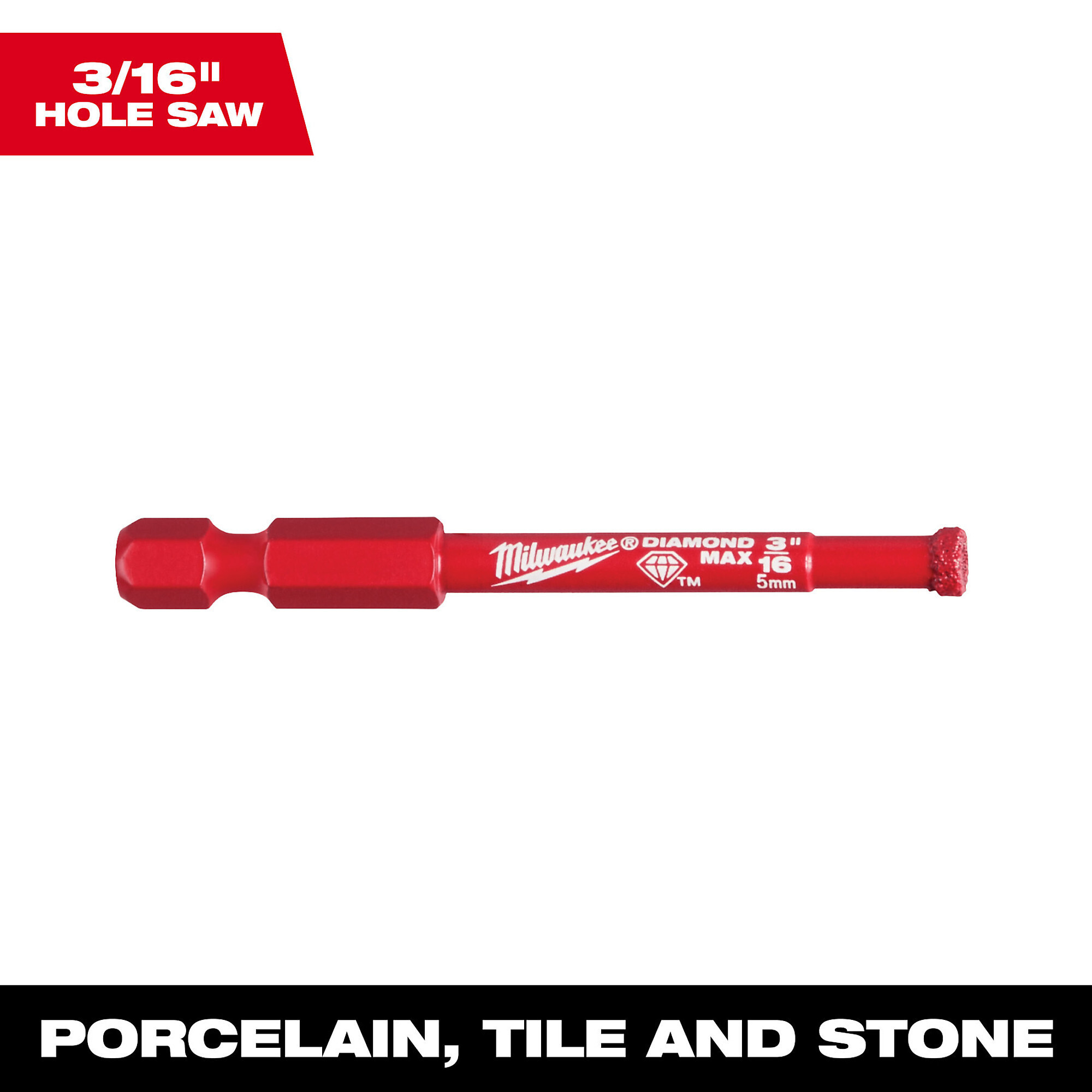 Milwaukee 3/16in. Diamond Plus Hole Saw, Model# 49-56-0503